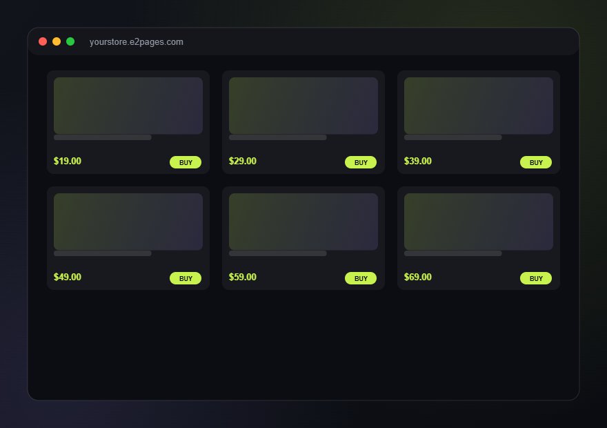 E2Pages ecommerce store builder